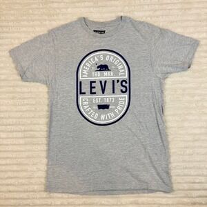 Levis Mens Graphic T-Shirt Gray America's Original Est 1873 Logo Tee Size M